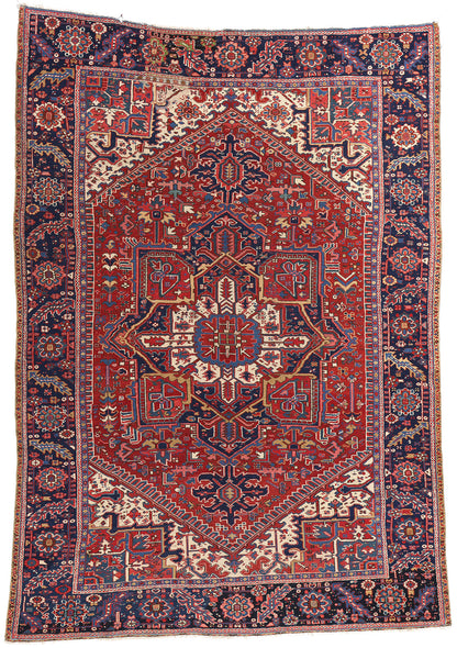 8 x 11 Vintage Persian Heriz Rug 90006