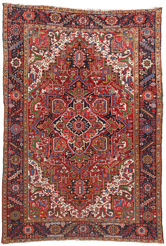 8 x 11 Antique Persian Heriz Rug 79021