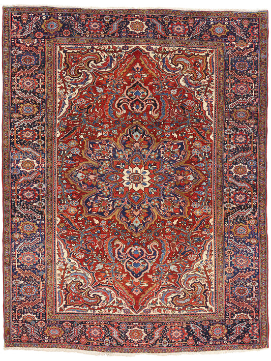 8 x 11 Vintage Persian Heriz Rug 90002