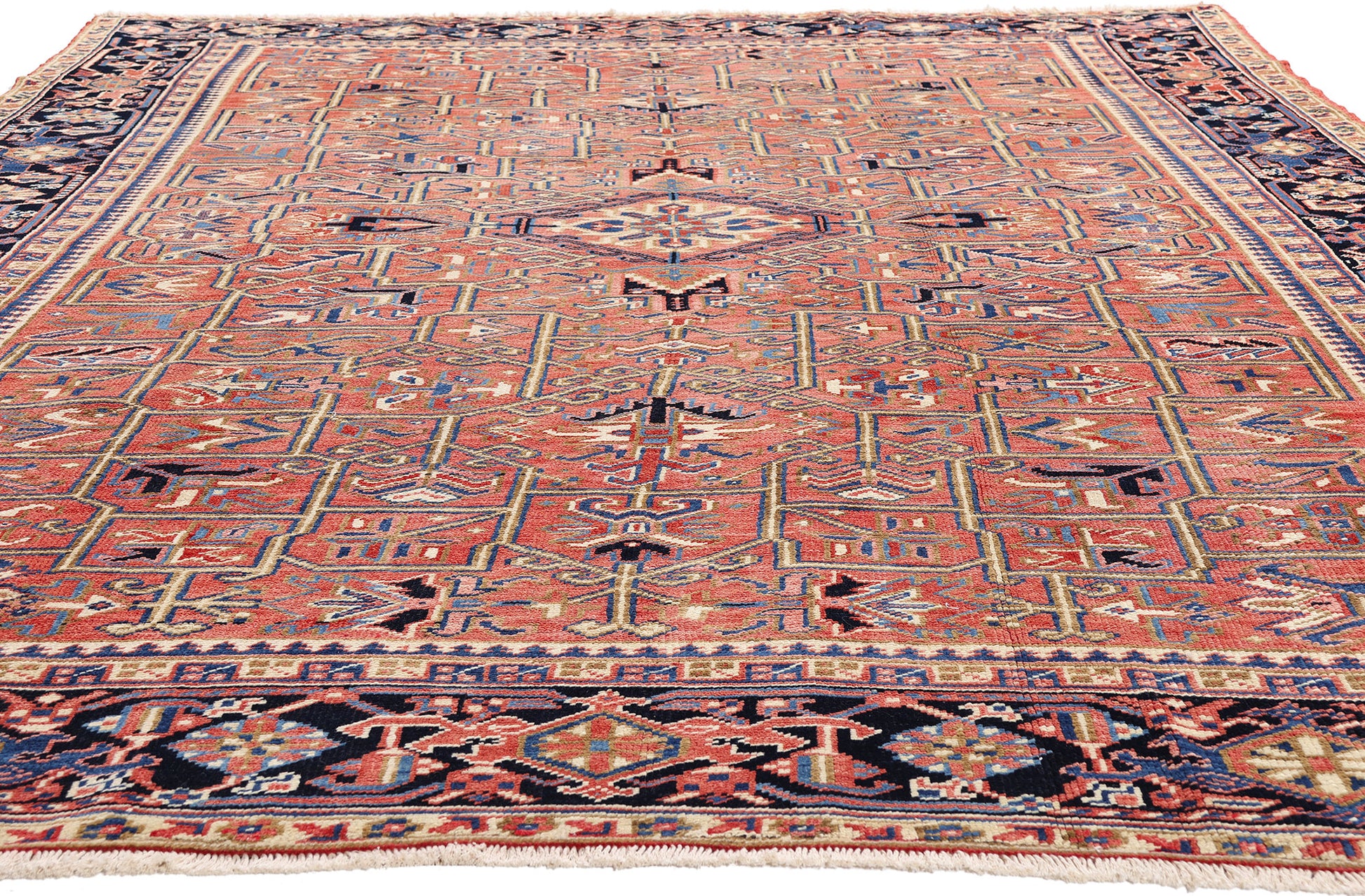 8 x 11 Red Vintage Persian Heriz Rug 61494