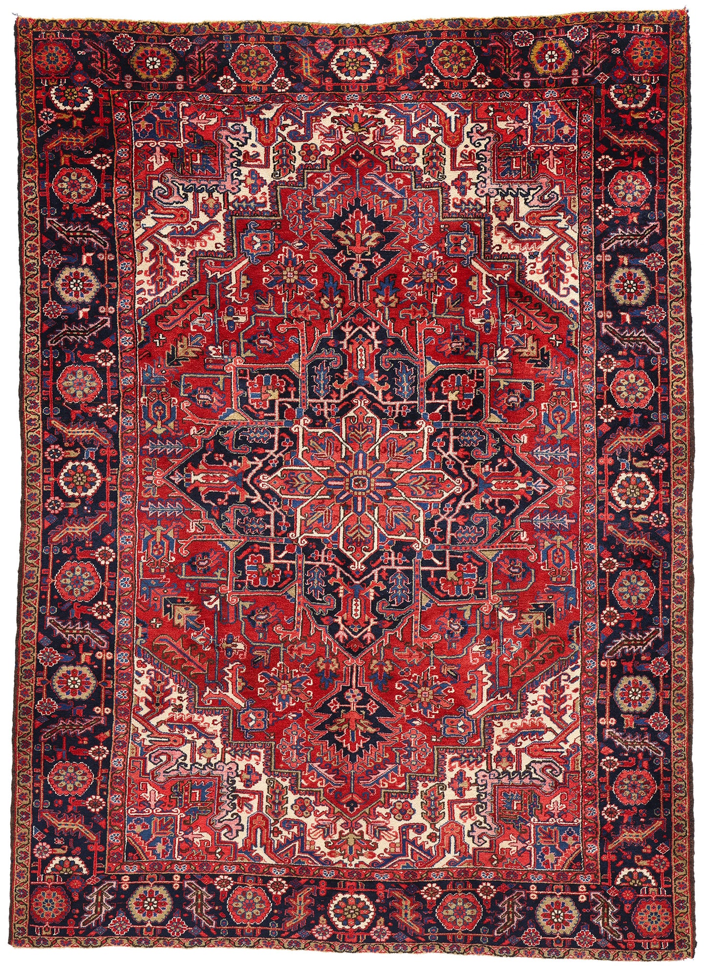 8 x 12 Vintage Persian Heriz Rug 90008