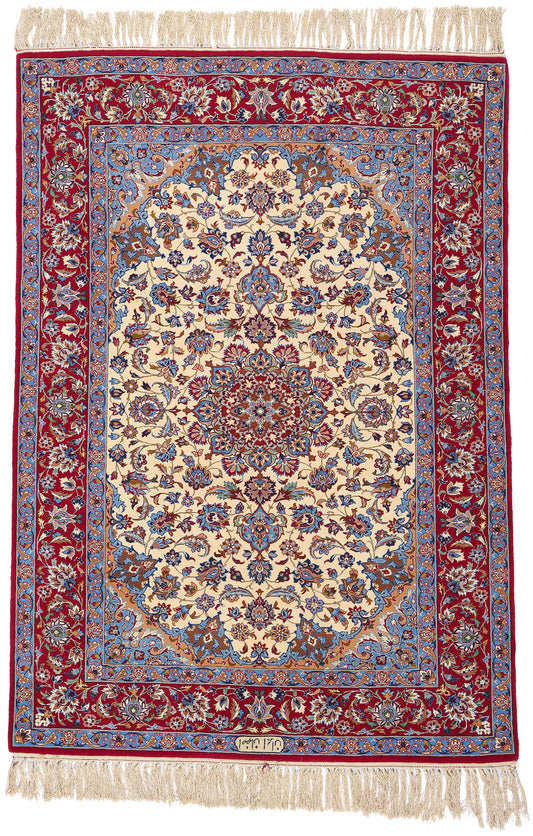4 x 5 Vintage Persian Isfahan Rug 78924