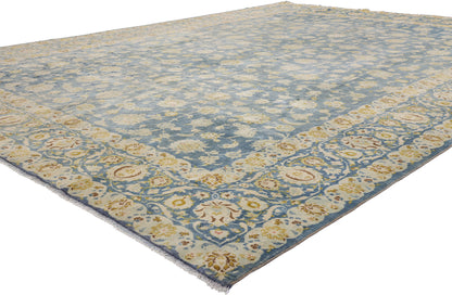 10 x 13 Blue Antique Persian Kashan Rug 61518