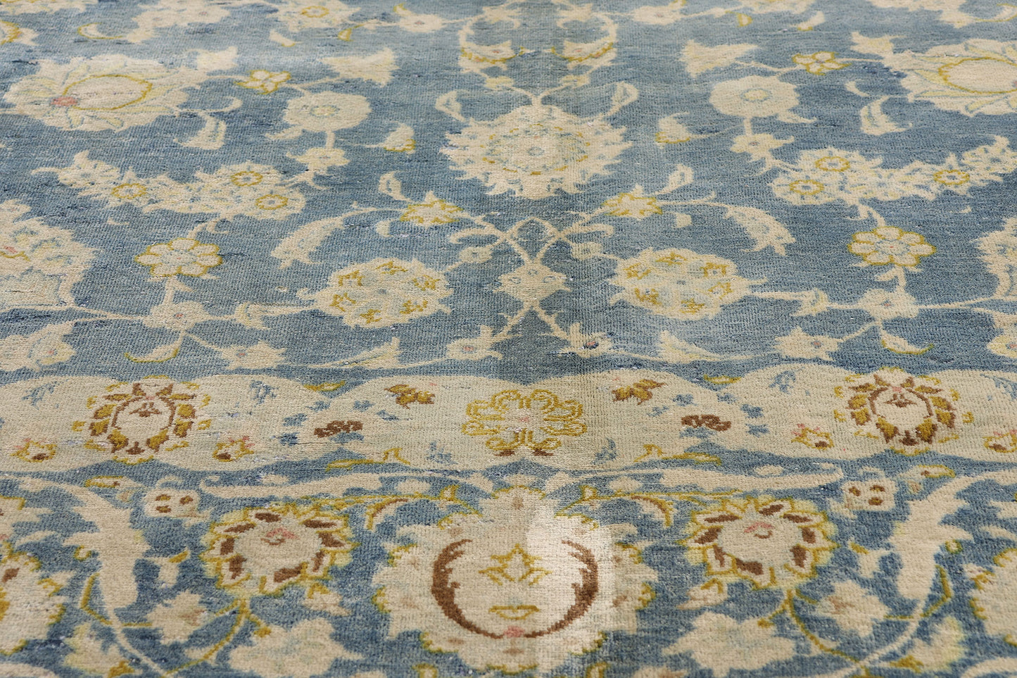 10 x 13 Blue Antique Persian Kashan Rug 61518