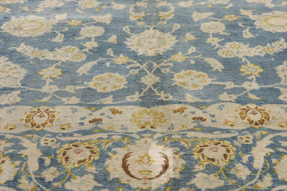 10 x 13 Blue Antique Persian Kashan Rug 61518