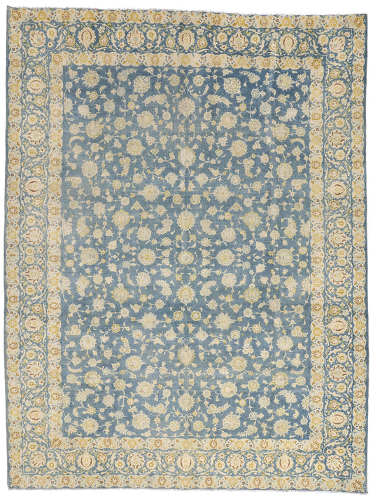 10 x 13 Blue Antique Persian Kashan Rug 61518