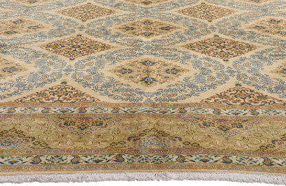 10 x 13 Beige Vintage Persian Kashan Rug 61523