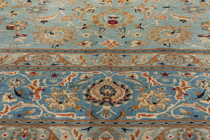 10 x 14 Light Blue Vintage Persian Kashan Rug 61486