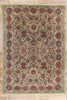 9 x 13 Green Vintage Persian Kashan Rug 61412