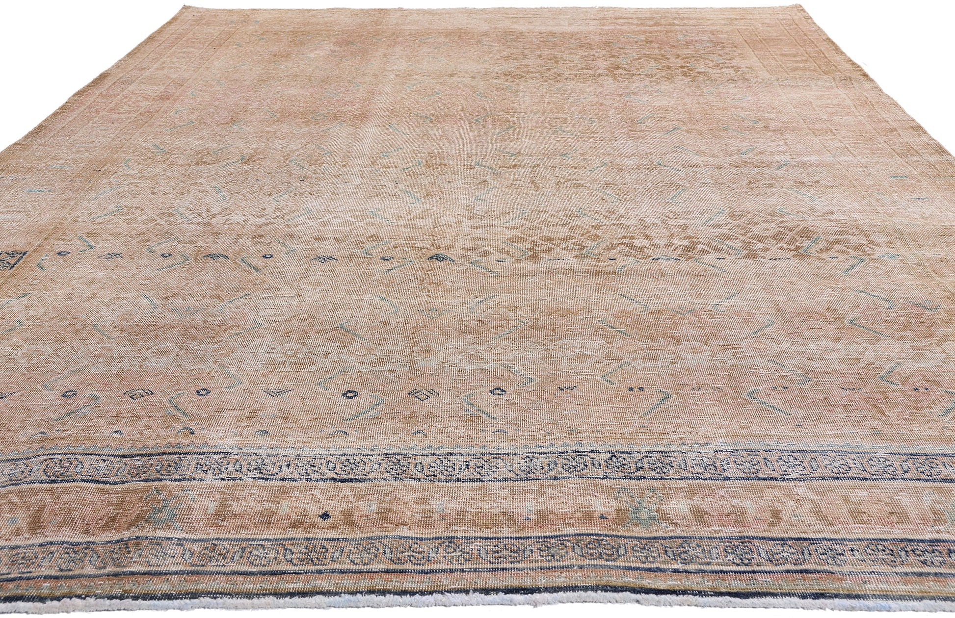 7 x 11 Rust Vintage Persian Mahal Rug 61396