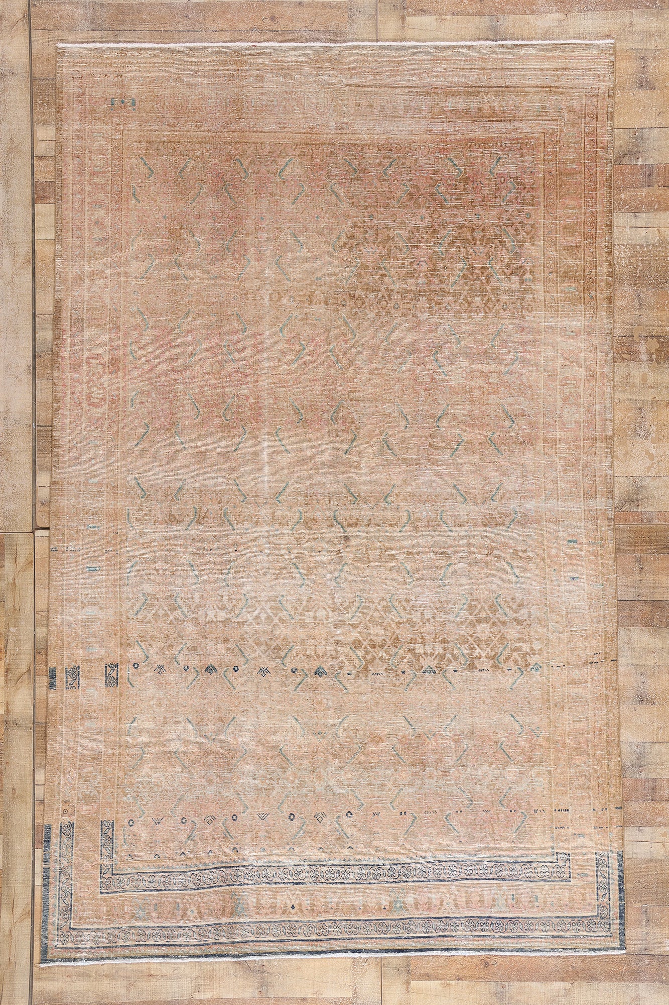 7 x 11 Rust Vintage Persian Mahal Rug 61396