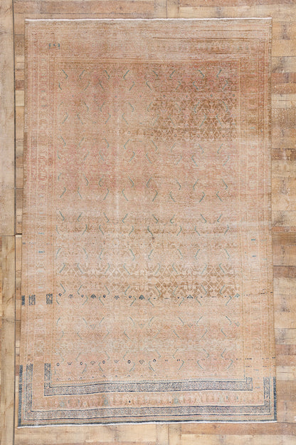 7 x 11 Rust Vintage Persian Mahal Rug 61396