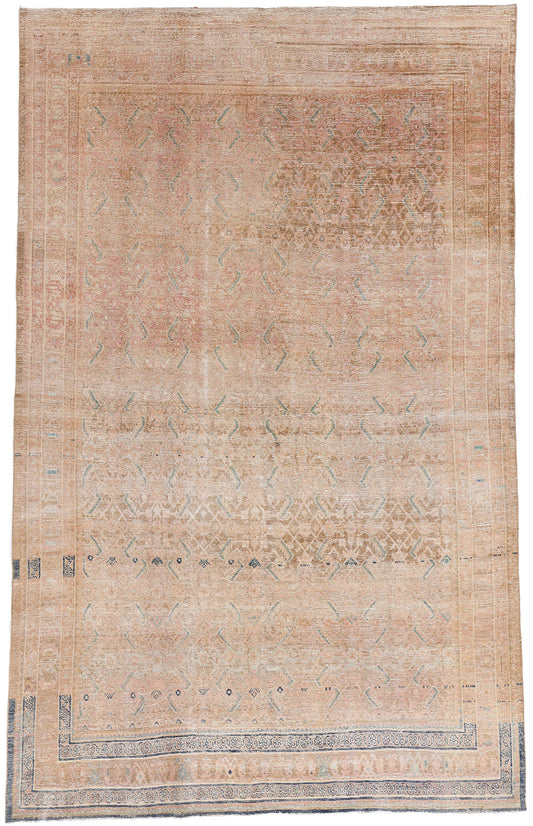 7 x 11 Rust Vintage Persian Mahal Rug 61396