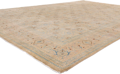 9 x 13 Tan Vintage Persian Mahal Rug 61397