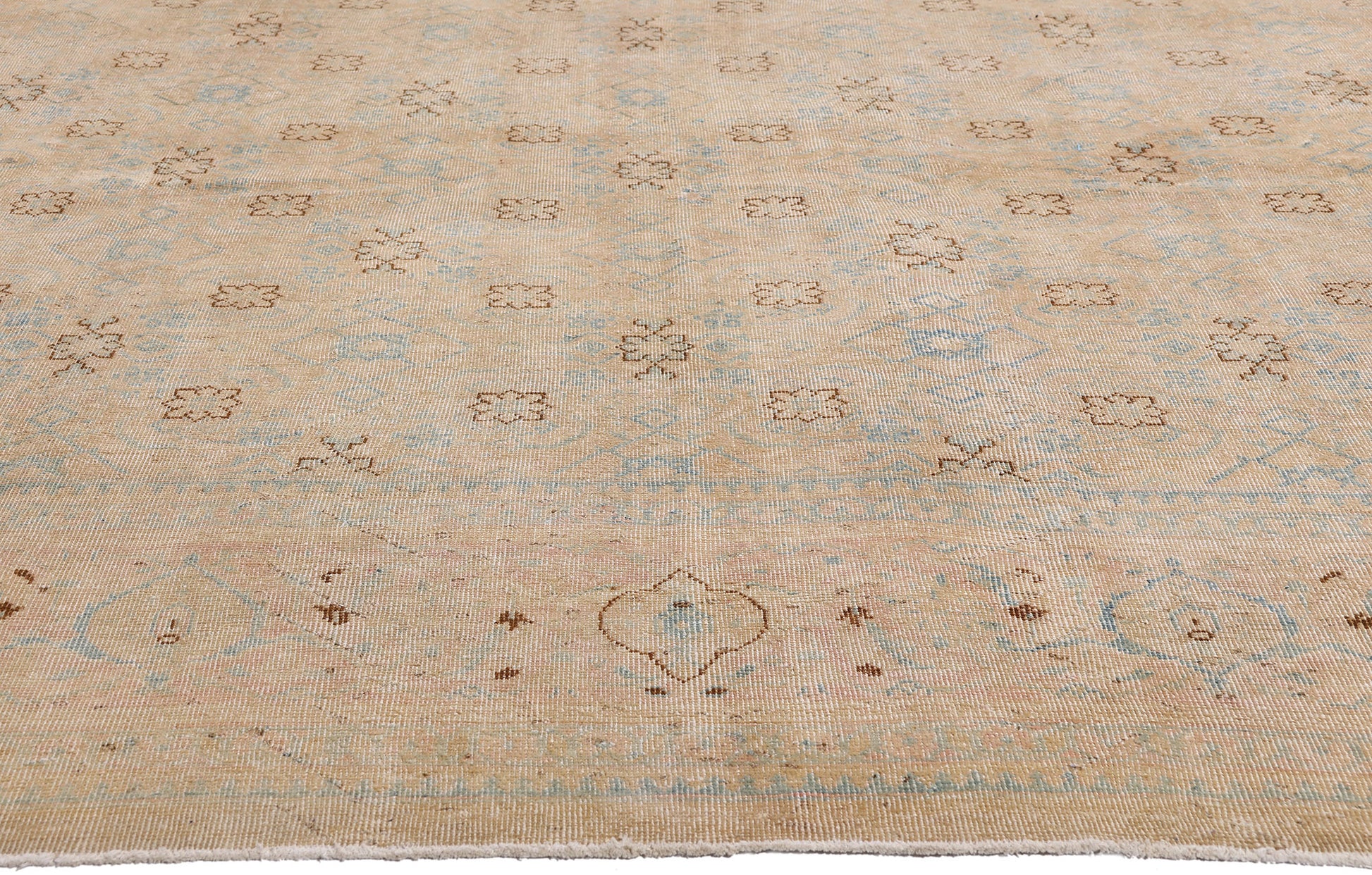 9 x 13 Tan Vintage Persian Mahal Rug 61397