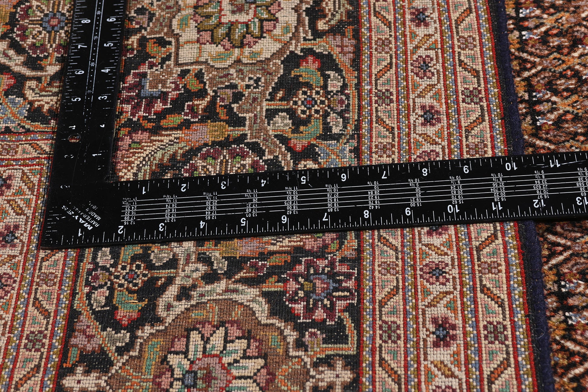 8 x 11 Black Vintage Persian Mahi Tabriz Rug 61436
