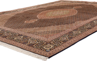 8 x 11 Black Vintage Persian Mahi Tabriz Rug 61436