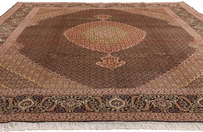 8 x 11 Black Vintage Persian Mahi Tabriz Rug 61436