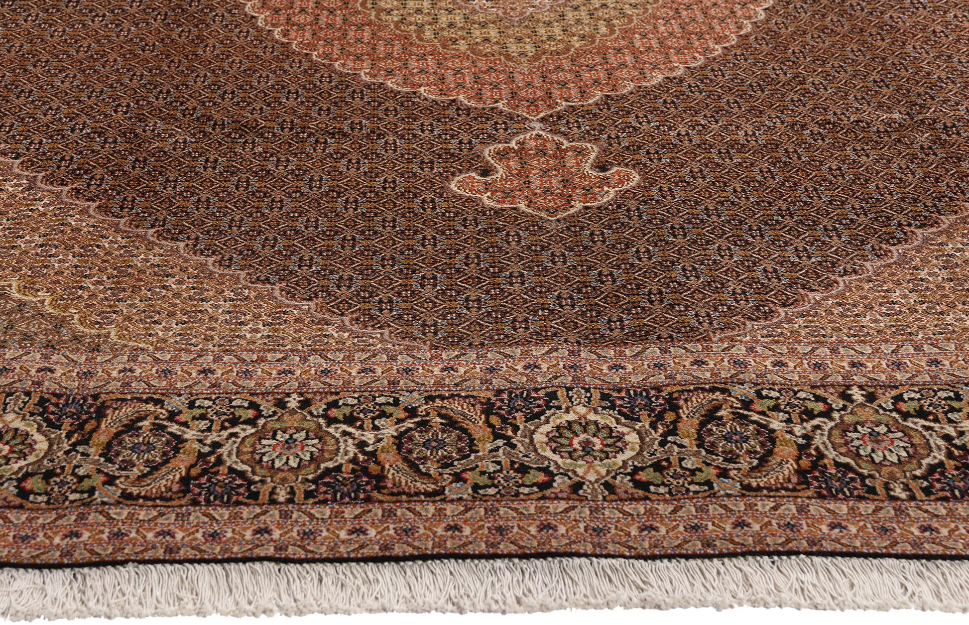 8 x 11 Black Vintage Persian Mahi Tabriz Rug 61436