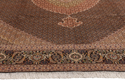 8 x 11 Black Vintage Persian Mahi Tabriz Rug 61436