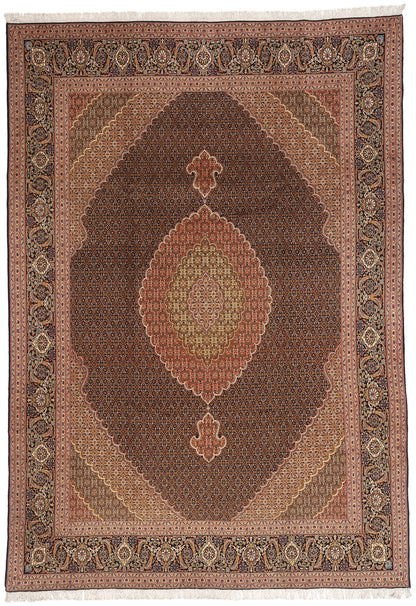 8 x 11 Black Vintage Persian Mahi Tabriz Rug 61436