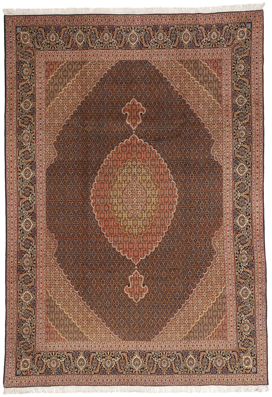 8 x 11 Black Vintage Persian Mahi Tabriz Rug 61436