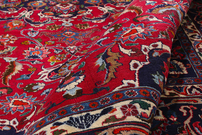 10 x 12 - Red Vintage Persian Mashhad Rug - 75916