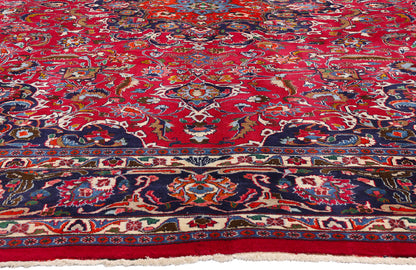 10 x 12 - Red Vintage Persian Mashhad Rug - 75916