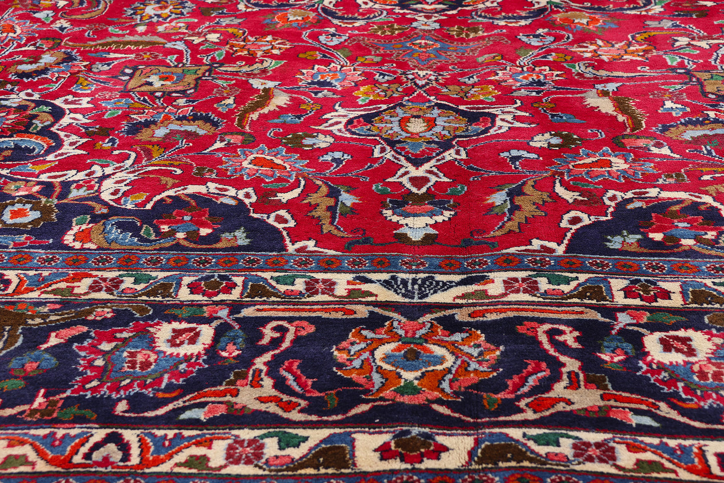 10 x 12 - Red Vintage Persian Mashhad Rug - 75916