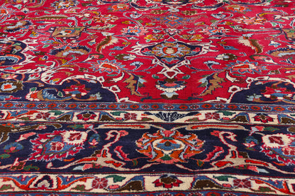 10 x 12 - Red Vintage Persian Mashhad Rug - 75916