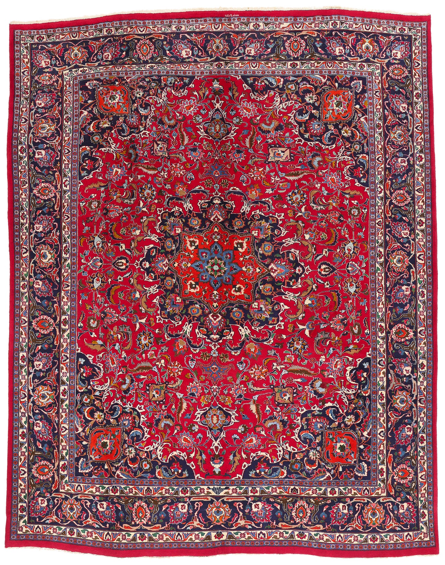 10 x 12 - Red Vintage Persian Mashhad Rug - 75916