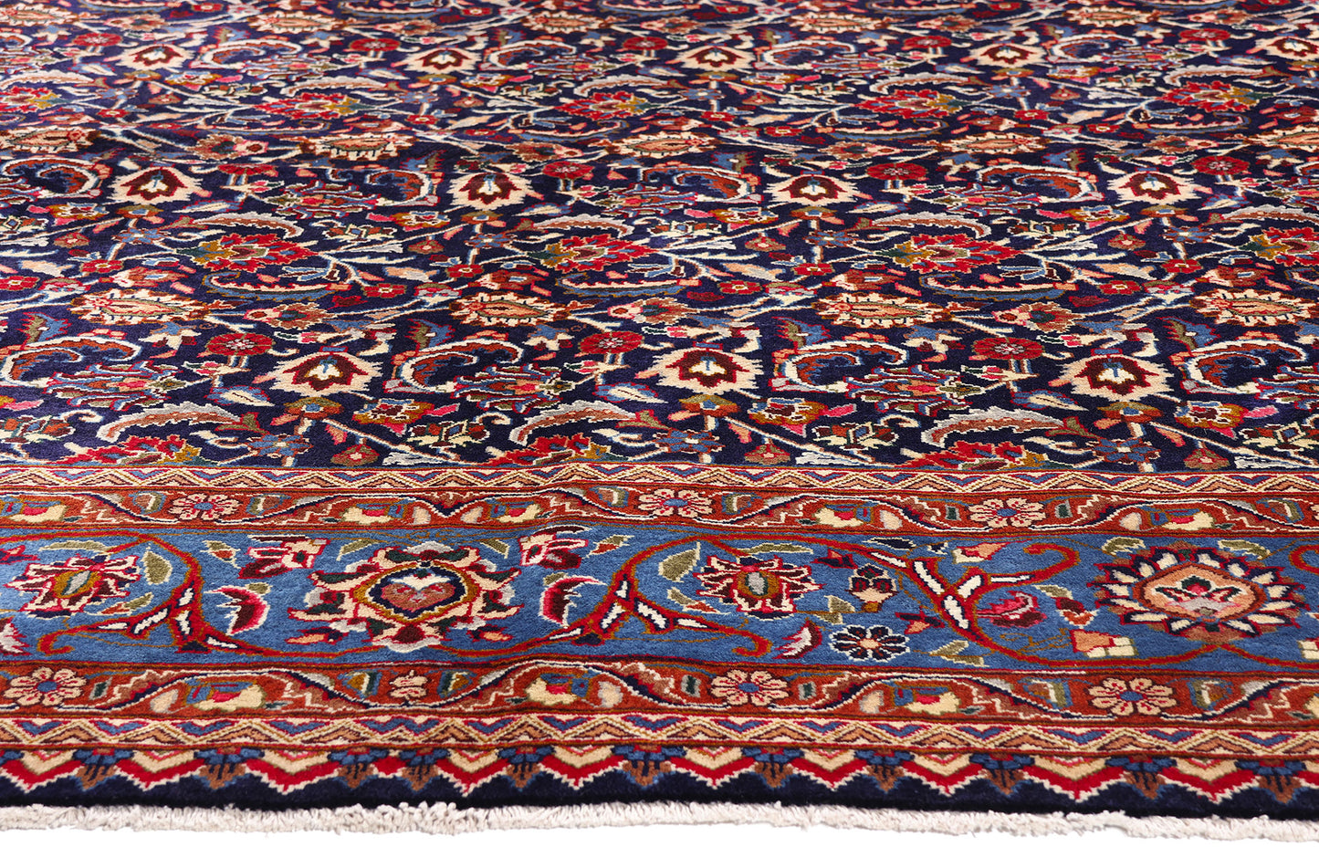 10 x 12 Navy Blue Vintage Persian Mashhad Rug 61432