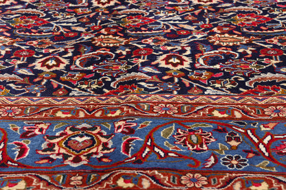 10 x 12 Navy Blue Vintage Persian Mashhad Rug 61432