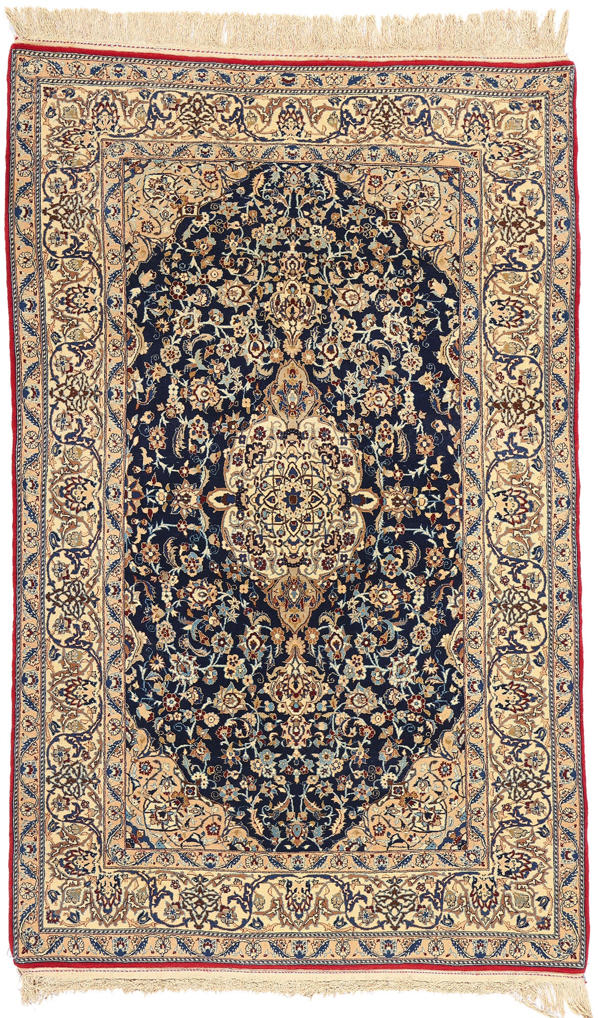 3 x 6 Vintage Persian Tudeshk Nain Rug 78923