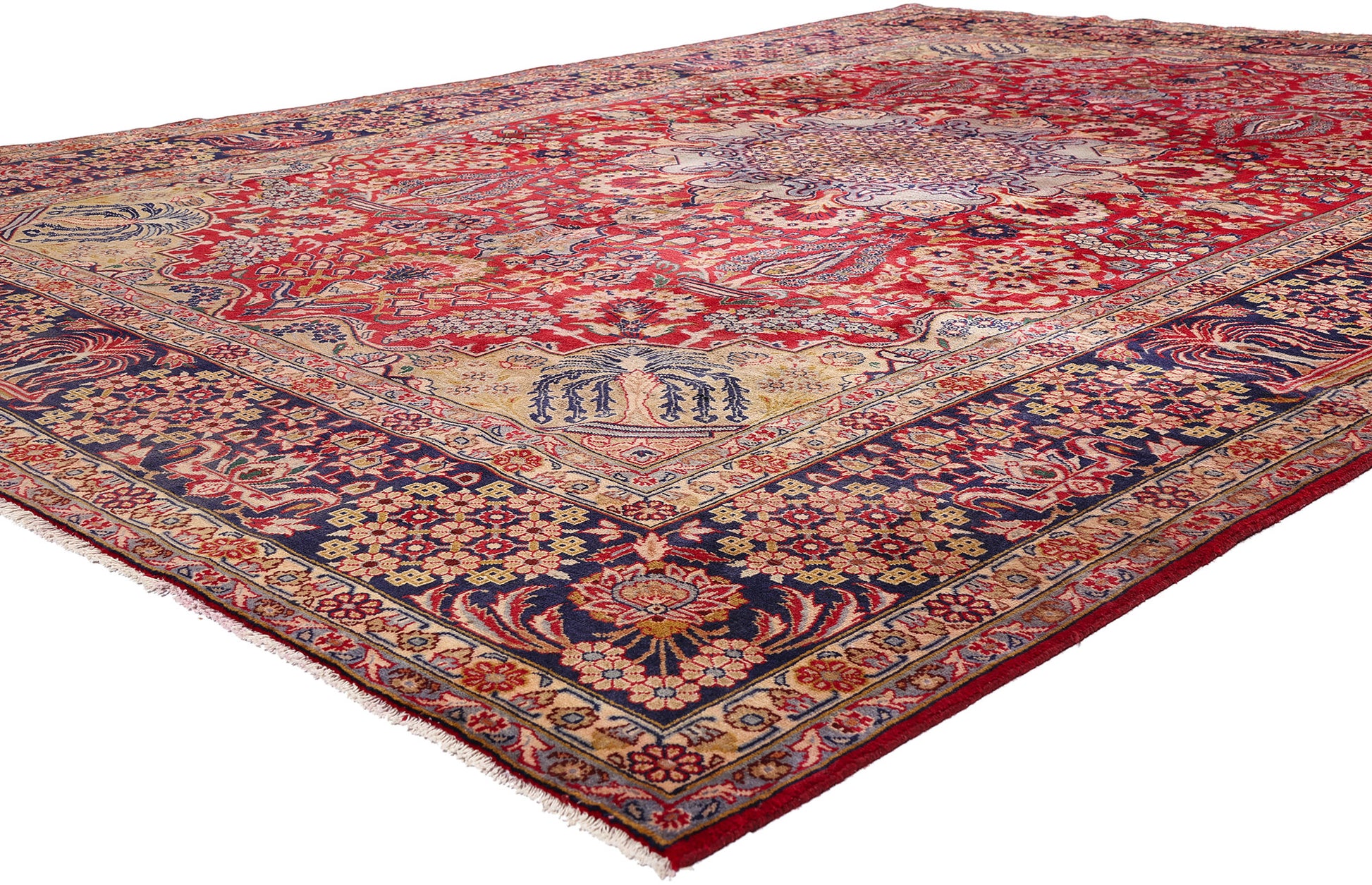 10 x 13 Red Vintage Persian Najafabad Rug 61543