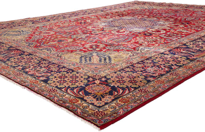 10 x 13 Red Vintage Persian Najafabad Rug 61543