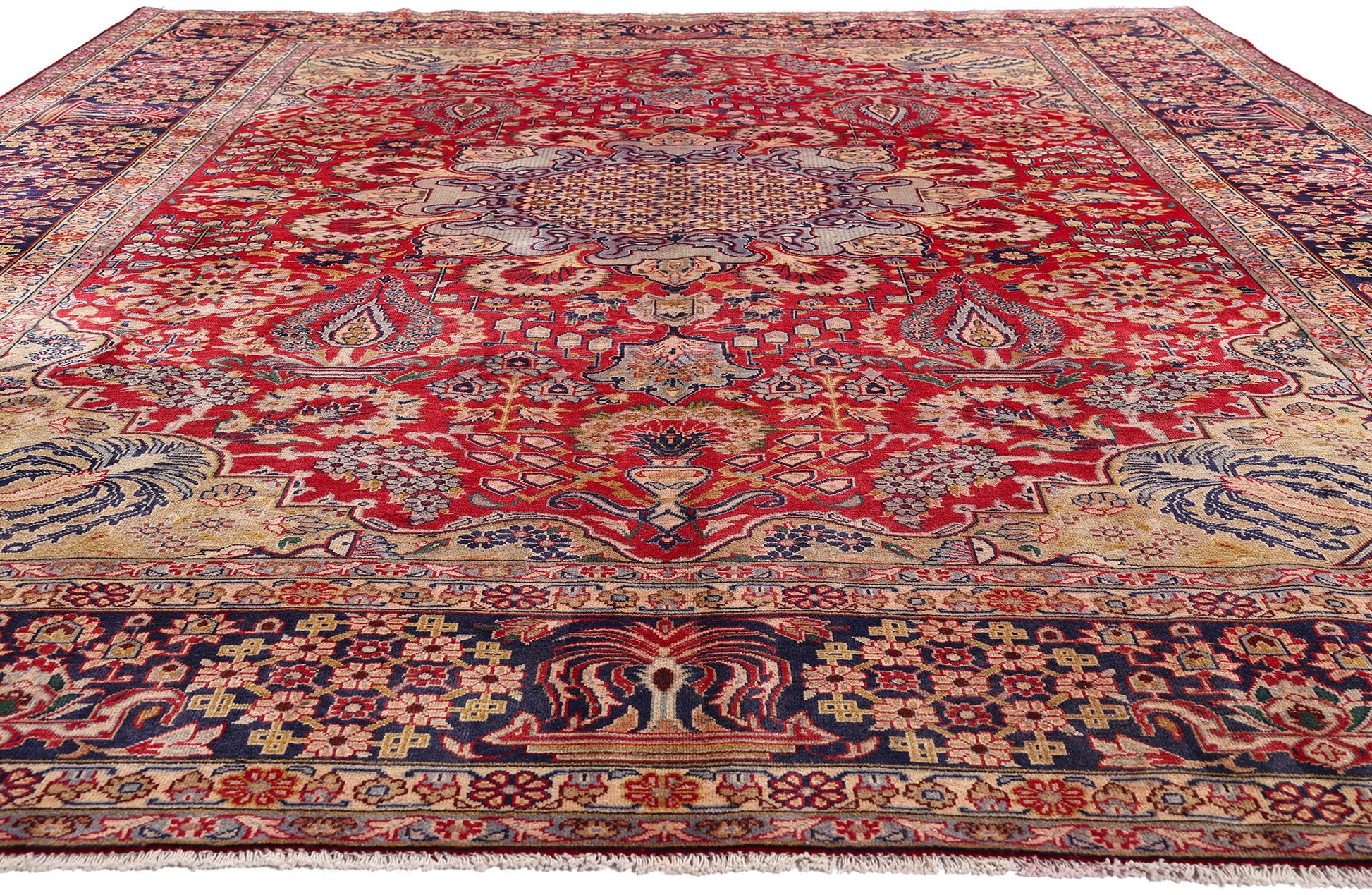 10 x 13 Red Vintage Persian Najafabad Rug 61543