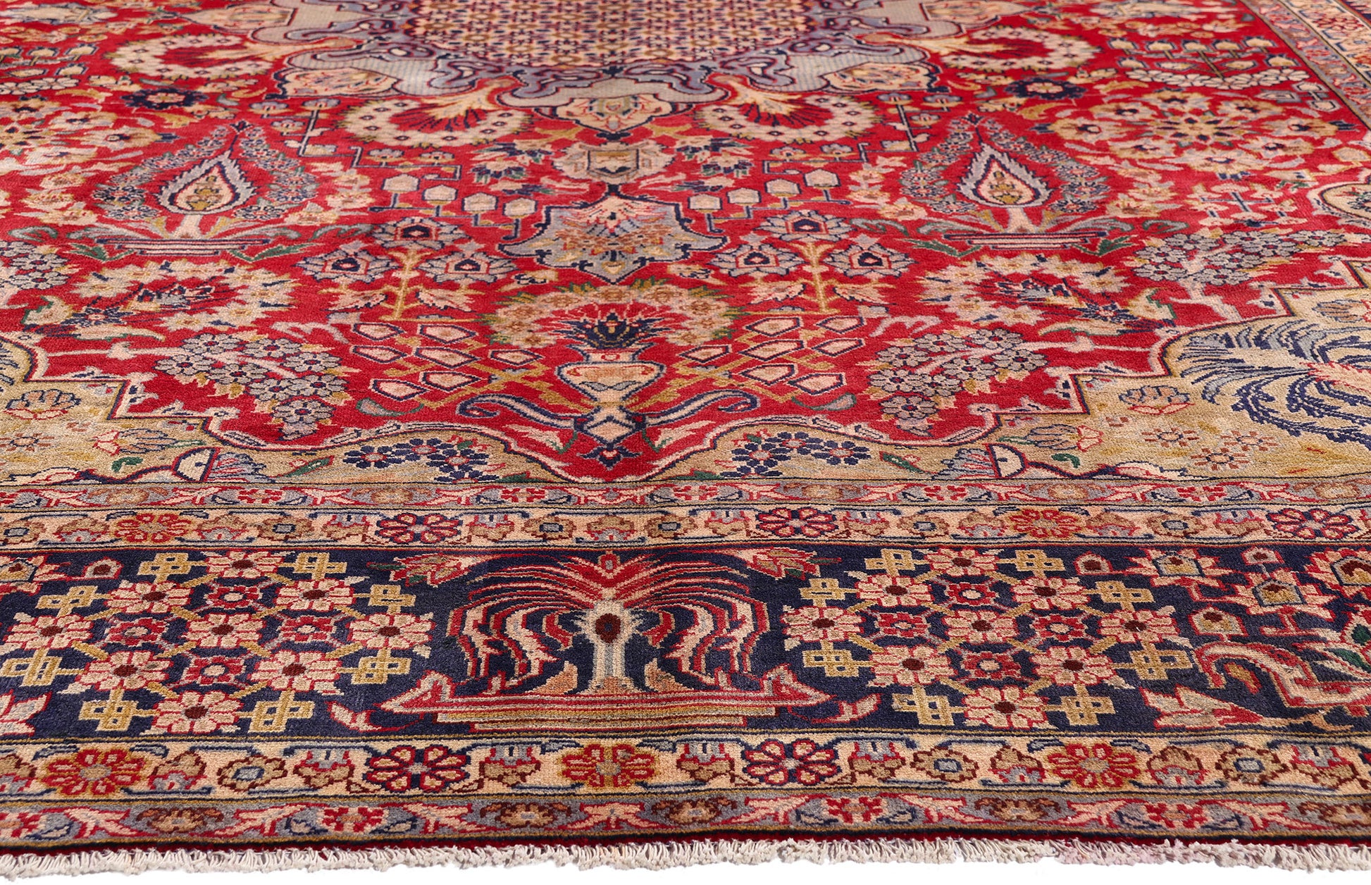 10 x 13 Red Vintage Persian Najafabad Rug 61543