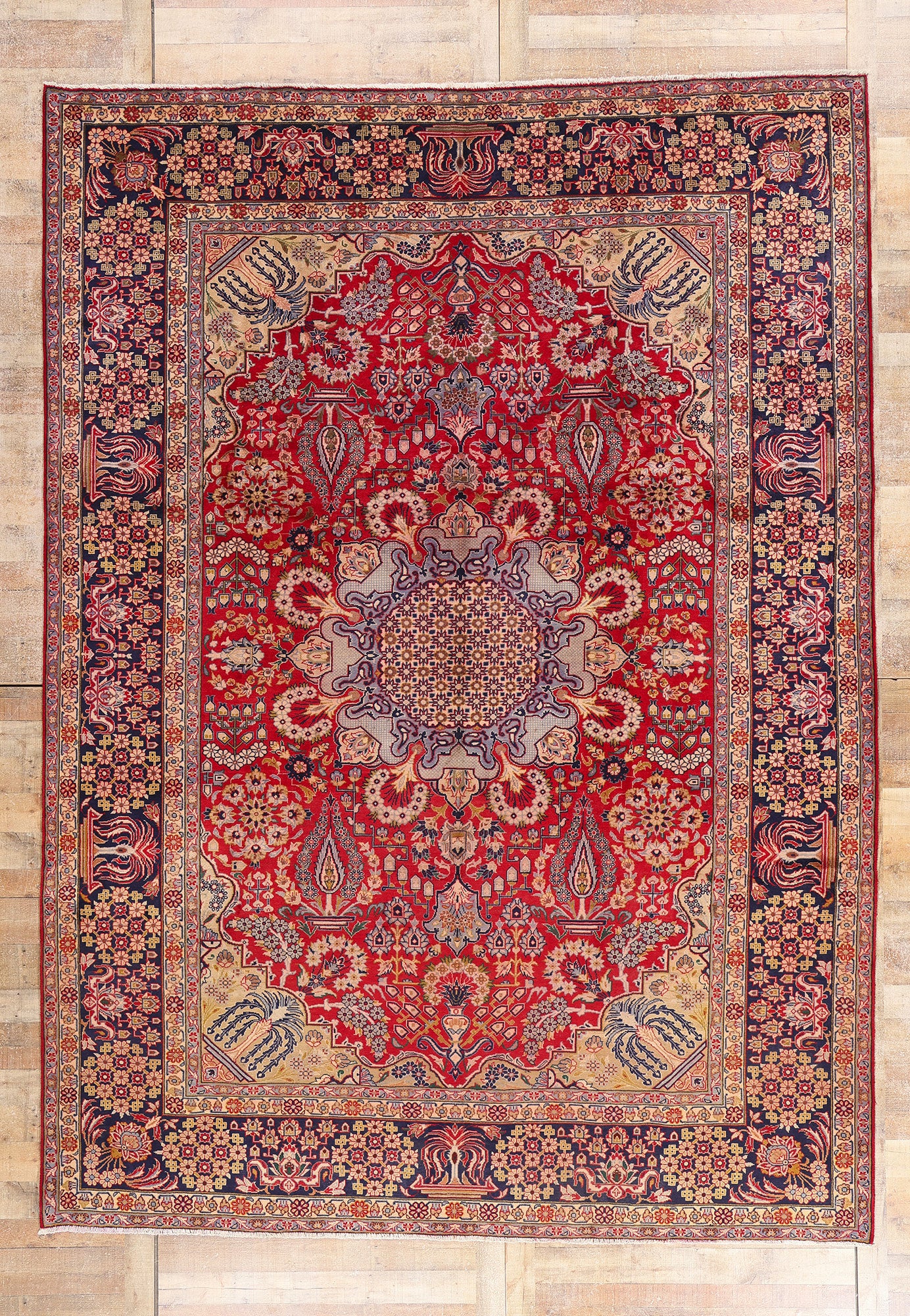 10 x 13 Red Vintage Persian Najafabad Rug 61543