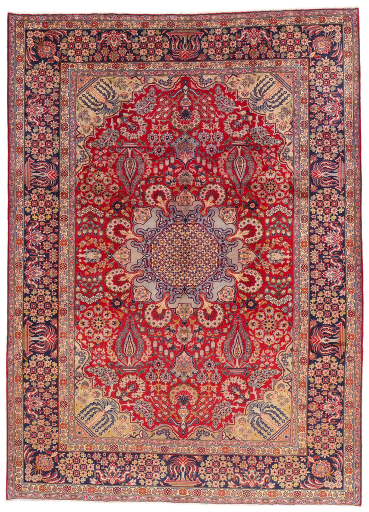 10 x 13 Red Vintage Persian Najafabad Rug 61543