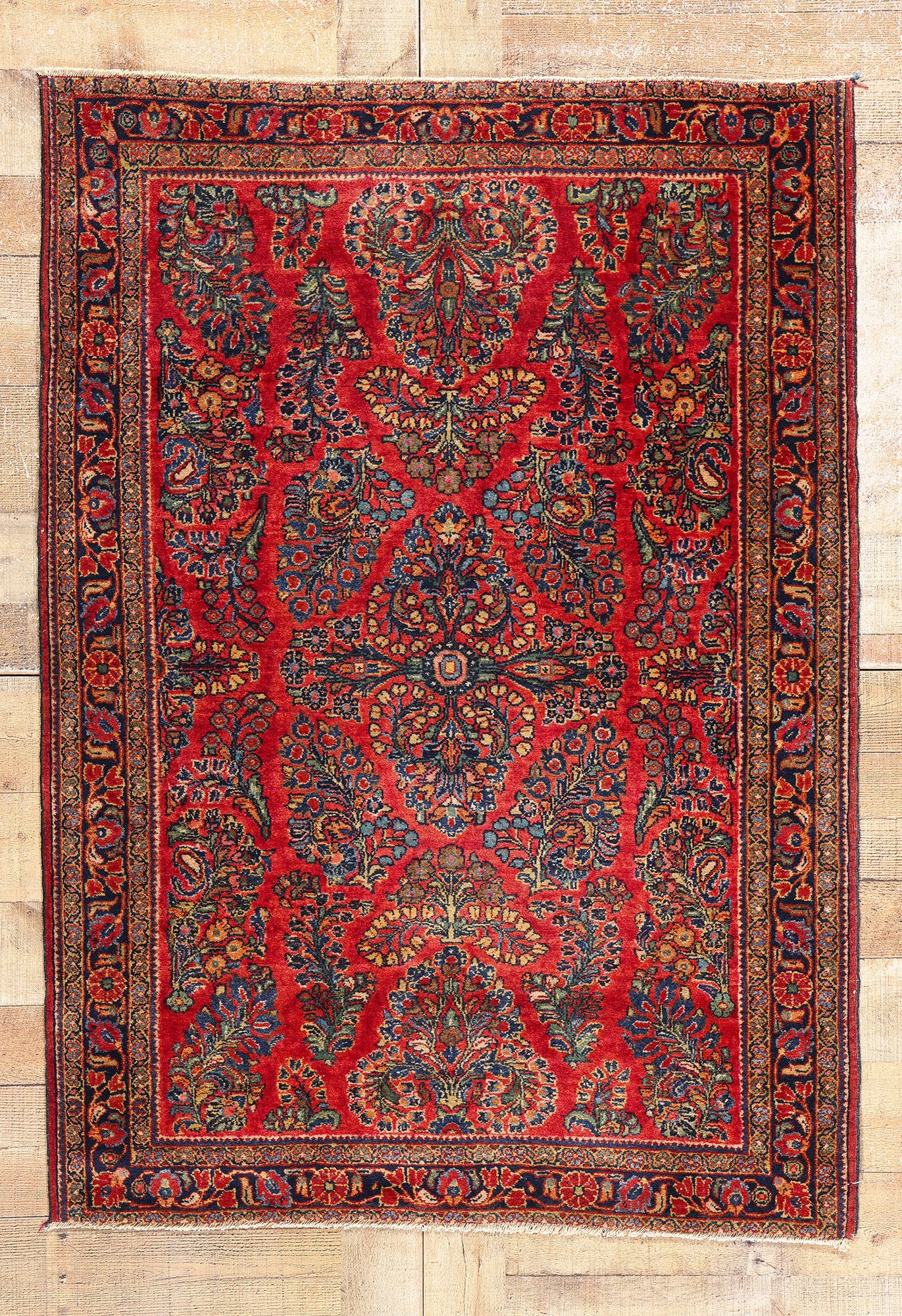 3 x 5 Vintage Persian Sarouk Rug 78915