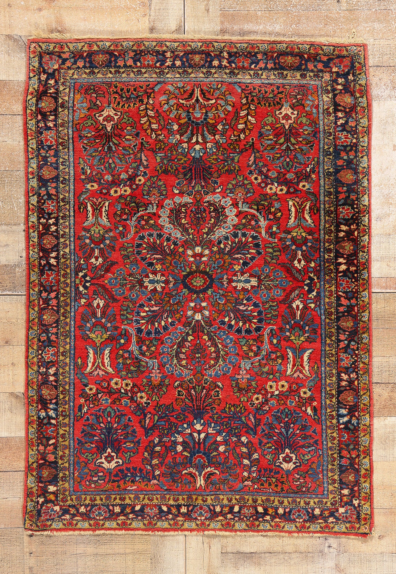 3 x 5 Vintage Persian Sarouk Rug 78929