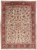 9 x 12 Ivory Vintage Persian Sarouk Rug 78163