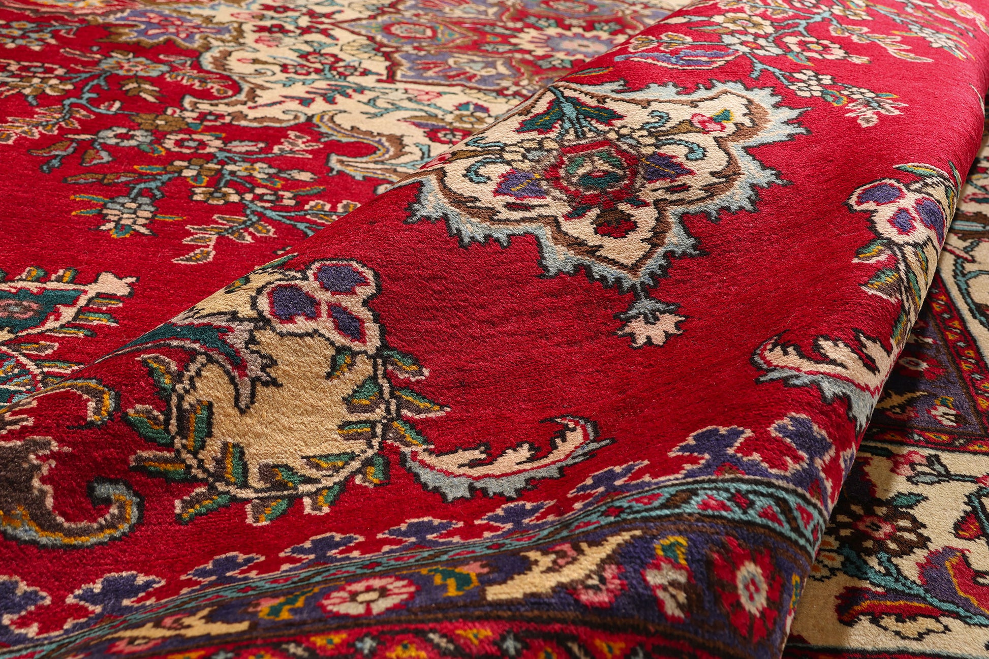 10 x 12 Red Vintage Persian Tabriz Rug 75766