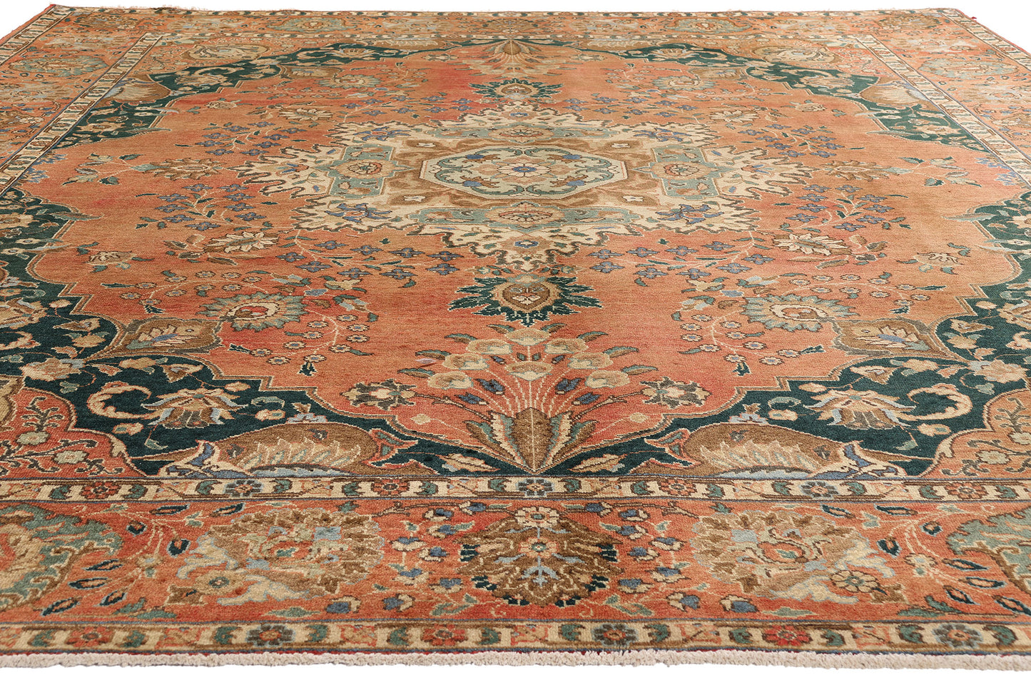 10 x 12 Rust Vintage Persian Tabriz Rug  75586