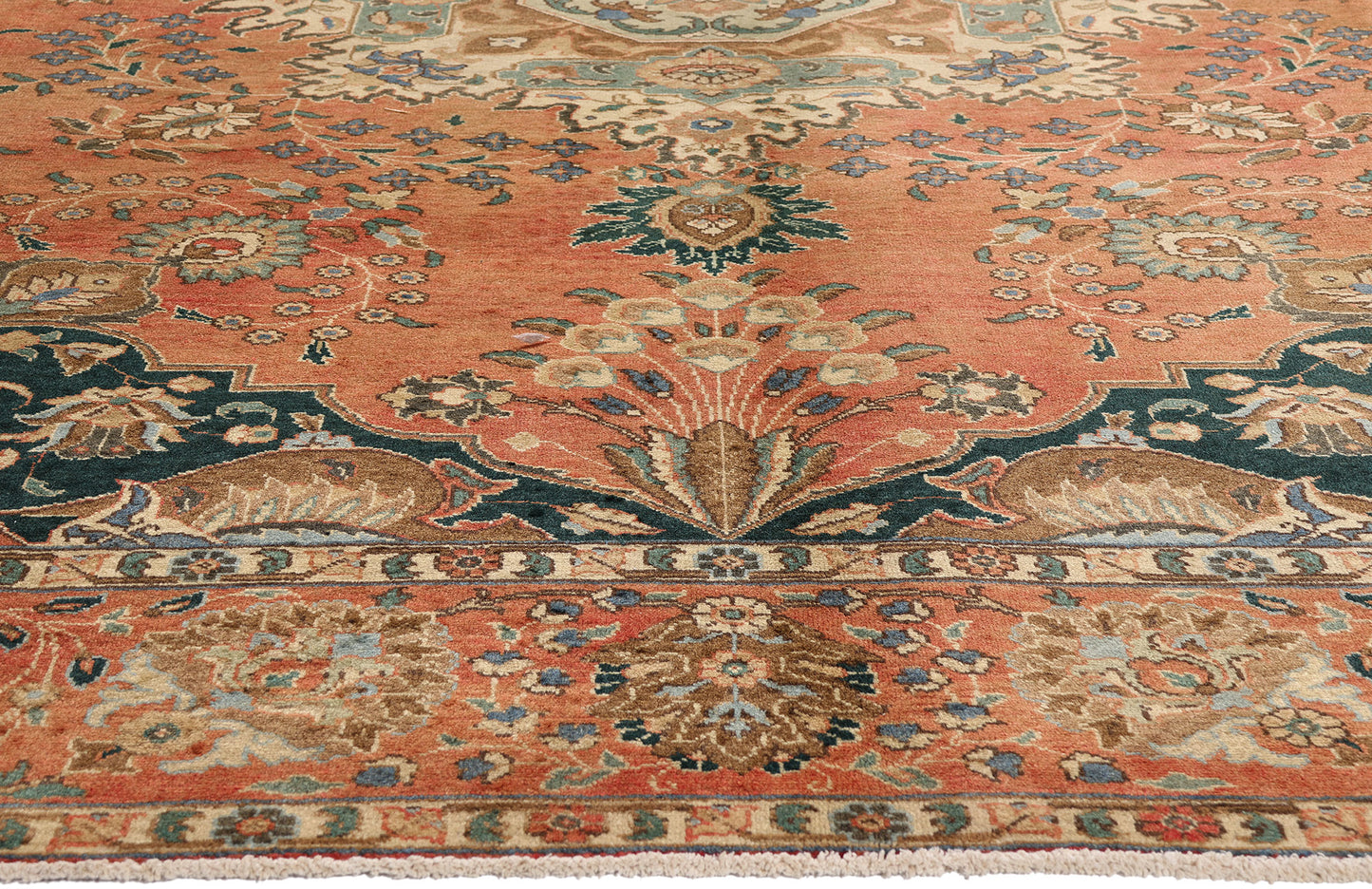 10 x 12 Rust Vintage Persian Tabriz Rug  75586