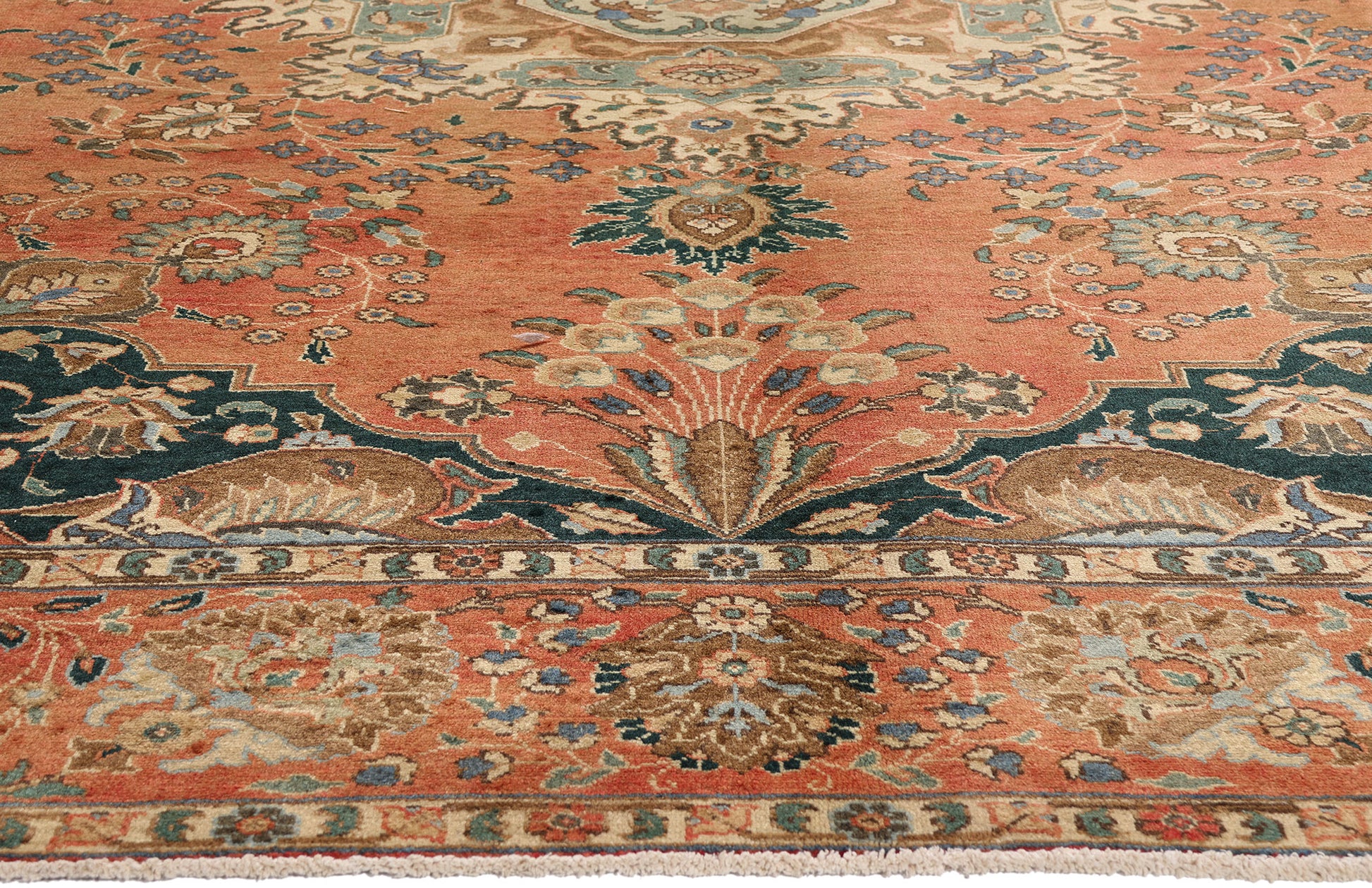 10 x 12 Rust Vintage Persian Tabriz Rug  75586