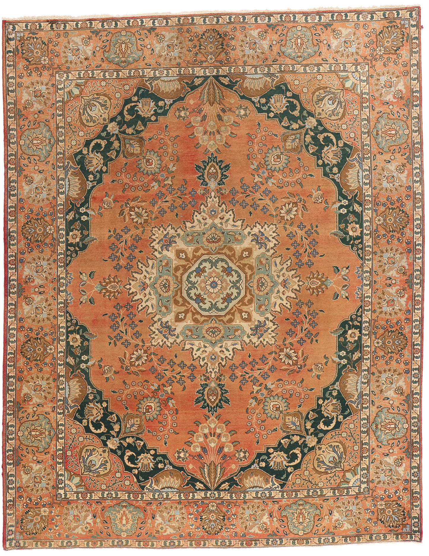 10 x 12 Rust Vintage Persian Tabriz Rug  75586