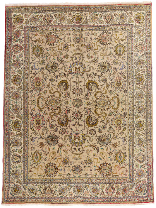 10 x 13 - Vintage Persian Tabriz Rug - 71929