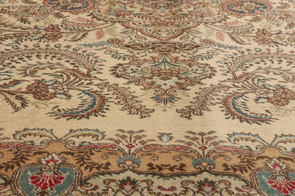 10 x 13 - Brown Vintage Persian Tabriz Rug - 76285